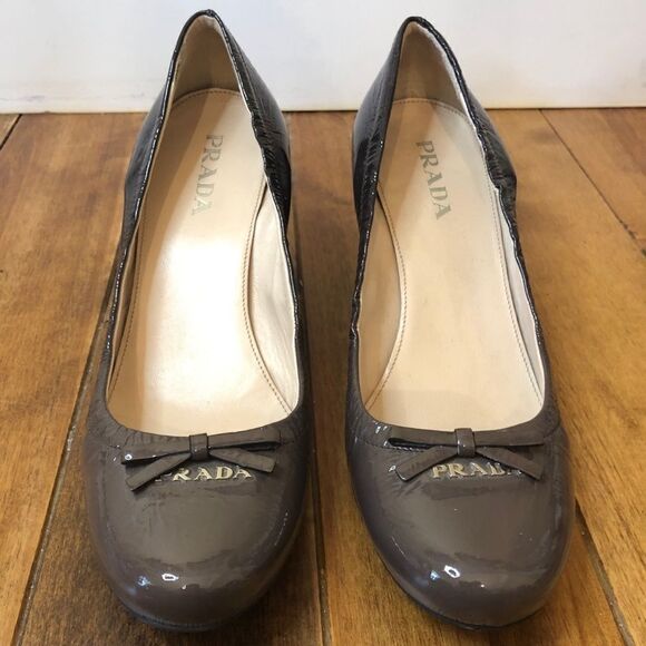 AUTH PRADA heels Patent Leather sz 37.5 - Picture 4 of 13